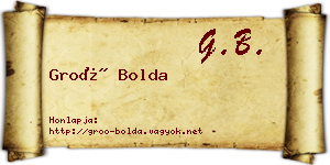 Groó Bolda névjegykártya